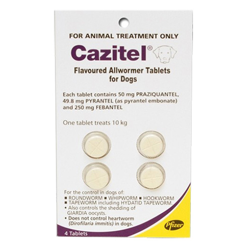 Cazitel Flavoured Allwormer For Dogs 10kg 2 Tablet