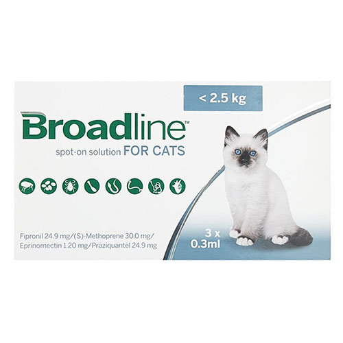 Broadline Spot-on For Small Cats Up-5.5 Lbs 3 Pack