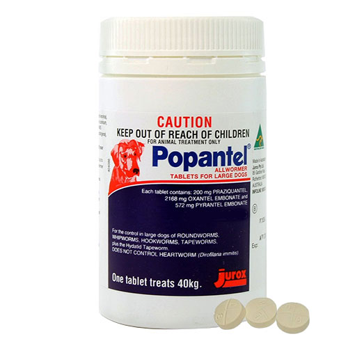 Popantel Allwormer For Dogs 40 Kgs (88 Lbs) 2 Tablet