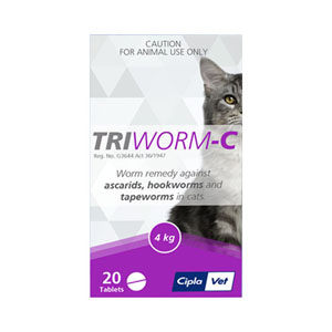 Triworm-c De-wormer For Cats 4 Tablet