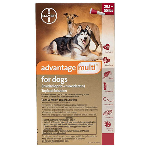 Advantage Multi (advocate) Large Dogs 20.1-55 Lbs (red) 12 Doses