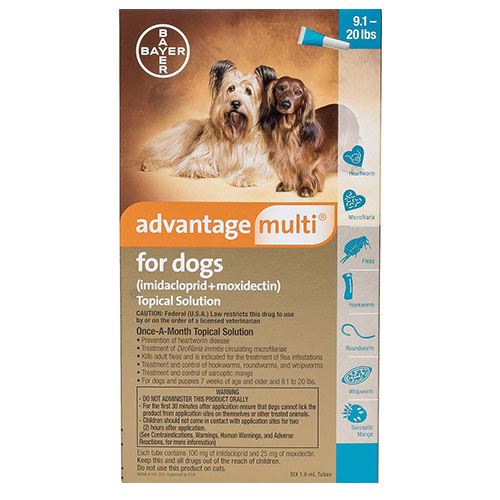 Advantage Multi (advocate) Medium Dogs 9.1-20 Lbs (aqua) 12 Doses