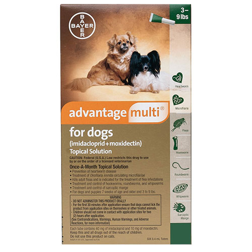 Advantage Multi (advocate) Small Dogs 3-9 Lbs (green) 6 Doses