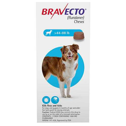 Bravecto For Large Dogs 44-88lbs (blue) 1 Chews