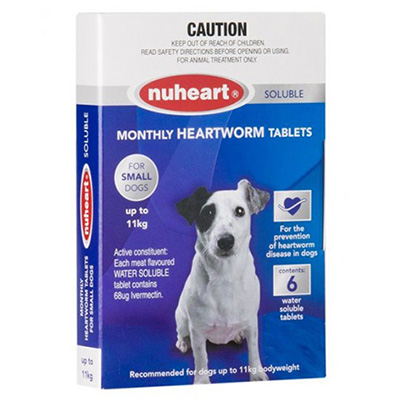 Nuheart Generic Heartgard For Small Dogs Upto 25lbs (blue) 12 Tablet