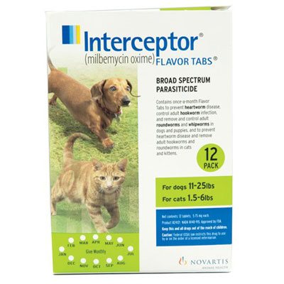 Interceptor For Dogs 11-25 Lbs (green) 12 Chews
