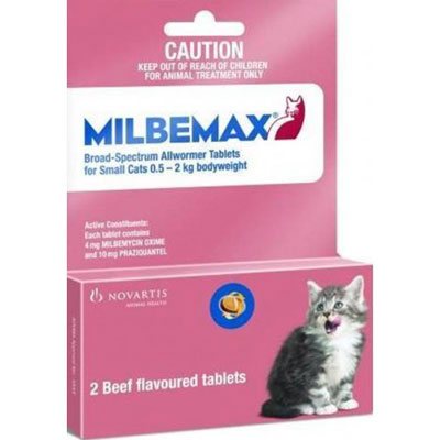 Milbemax For Cats Upto 2kg 2 Tablet