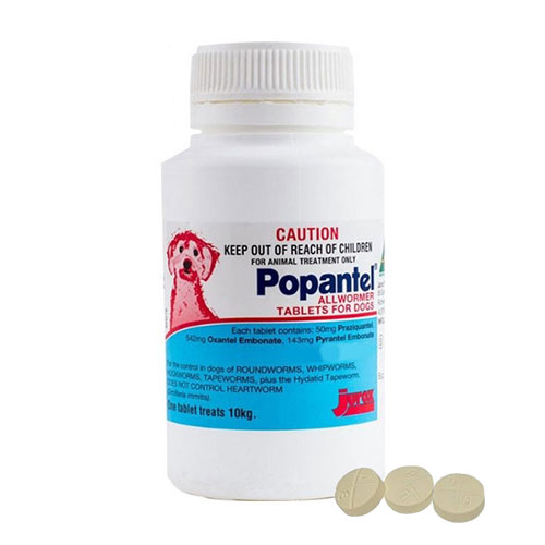 Popantel Allwormer For Dogs 10 Kgs (22 Lbs) 2 Tablet