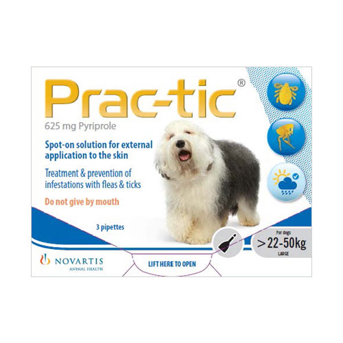 Prac-tic Spot On Large Dog: 50-110 Lbs (white) 12 Pack