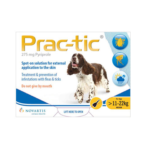 Prac-tic Spot On Medium Dog: 25-50 Lbs (yellow) 12 Pack