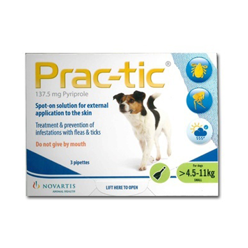 Prac-tic Spot On  small Dog: 10-25 Lbs (green) 6 Pack