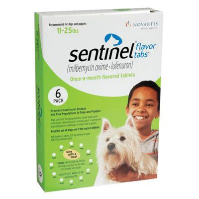 Sentinel For Dogs 11-25 Lbs (green) 12 Chews